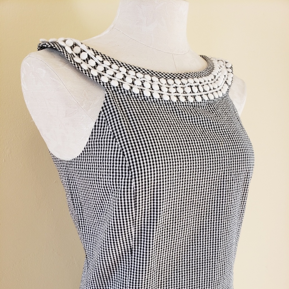 Gingham Black & White Dress